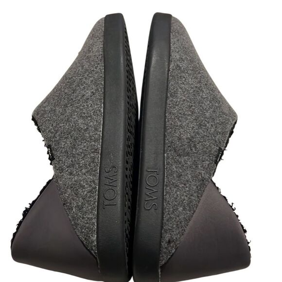 Toms Ezra Smoke Grey Repreve Two Tone Felt Slip On Slippers Men Size 12 NIB - Picture 10 of 14
